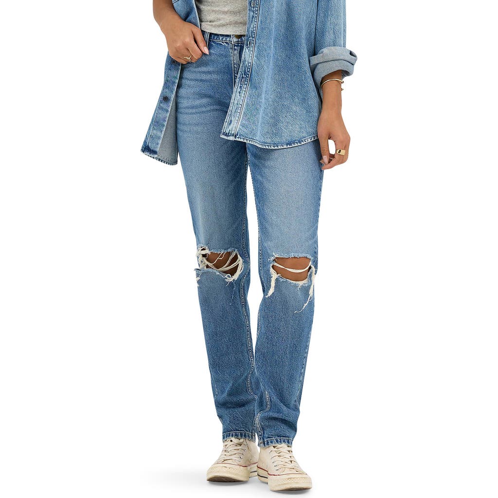 Lee '90s Ripped Tapered Straight Leg Jeans In Rolling Waves