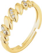 Spero London Lined Stones Marquise Sterling Silver Ring