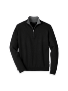 Paul Fredrick Supima Cotton Quarter Zip Mock Neck Sweater