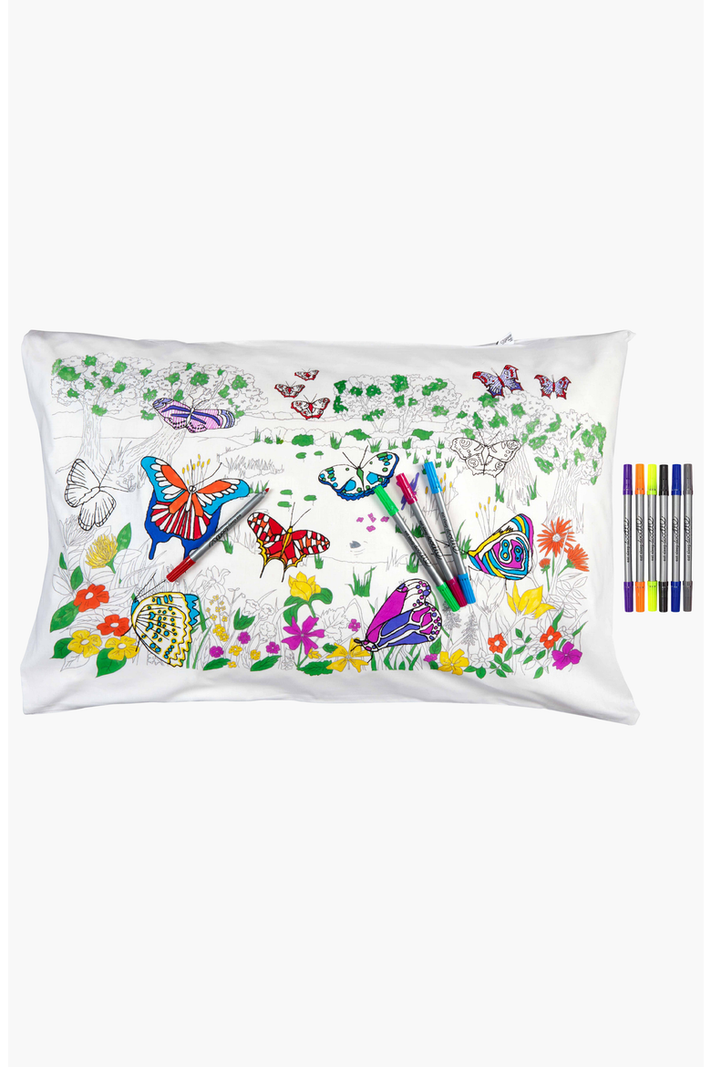 Color Your Own Pillowcase Butterfly, Main, color, White