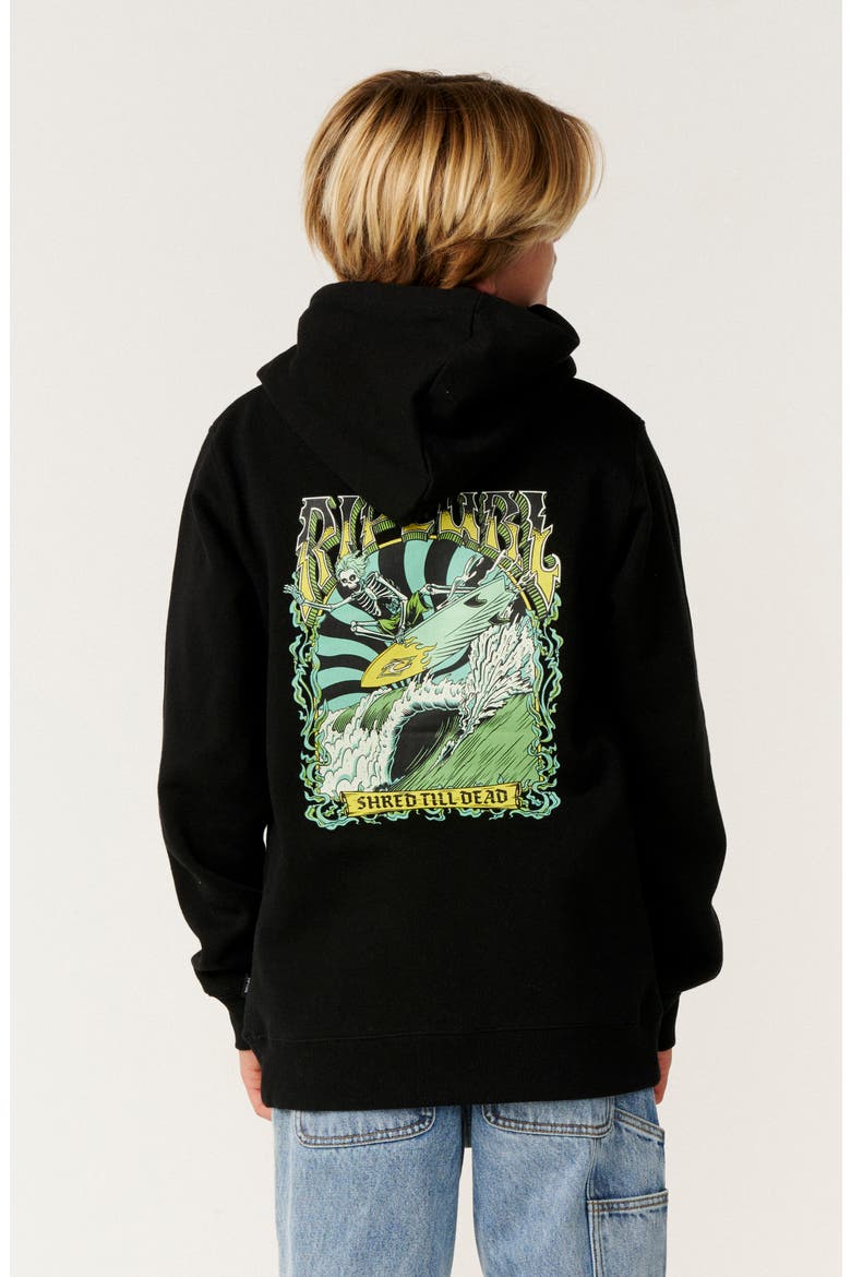 Kids' Shredding Graphic Hoodie, Alternate, color, BLACK