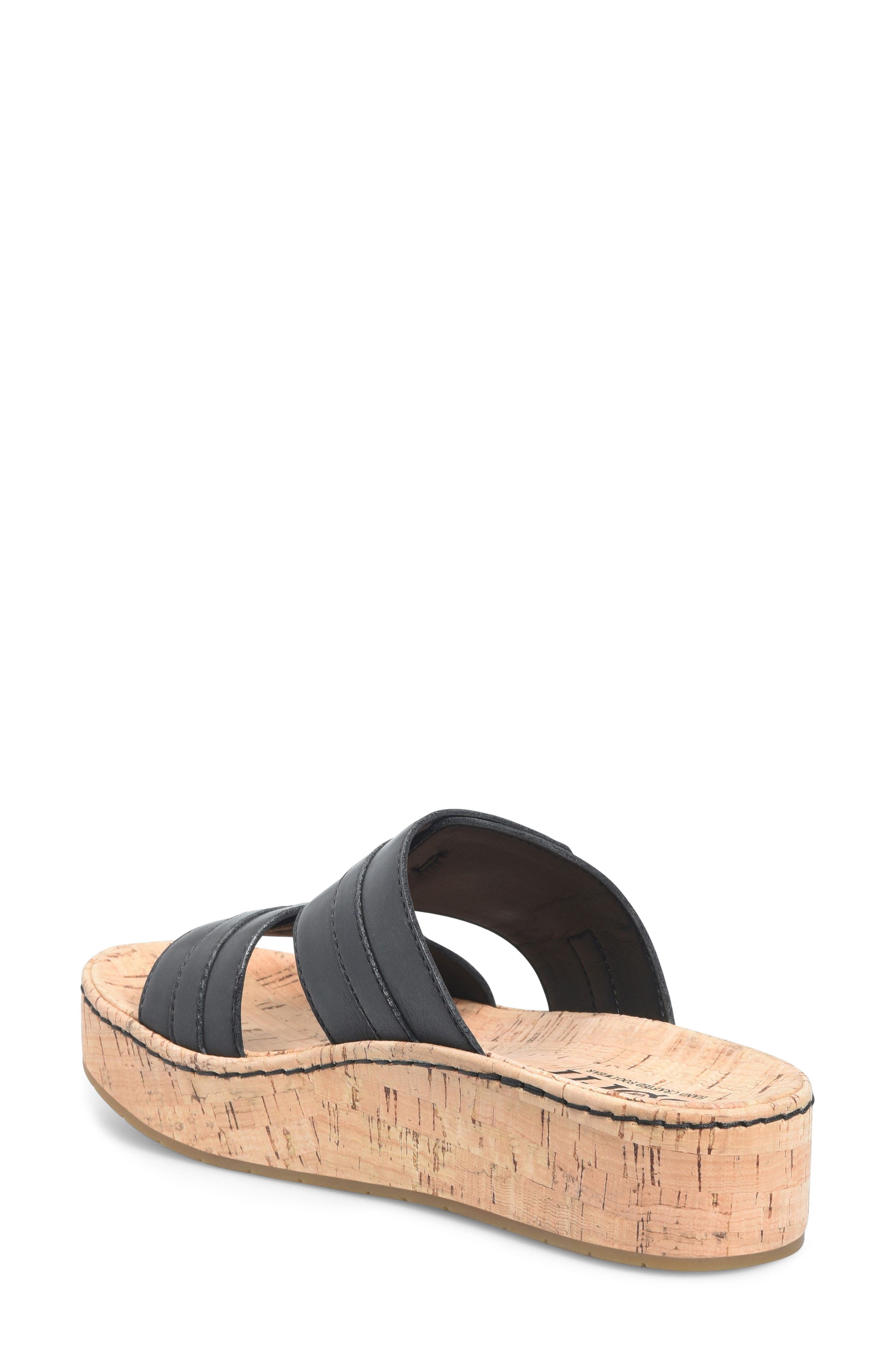 Solina Platform Wedge Slide Sandal, Alternate, color, BLACK LEATHER