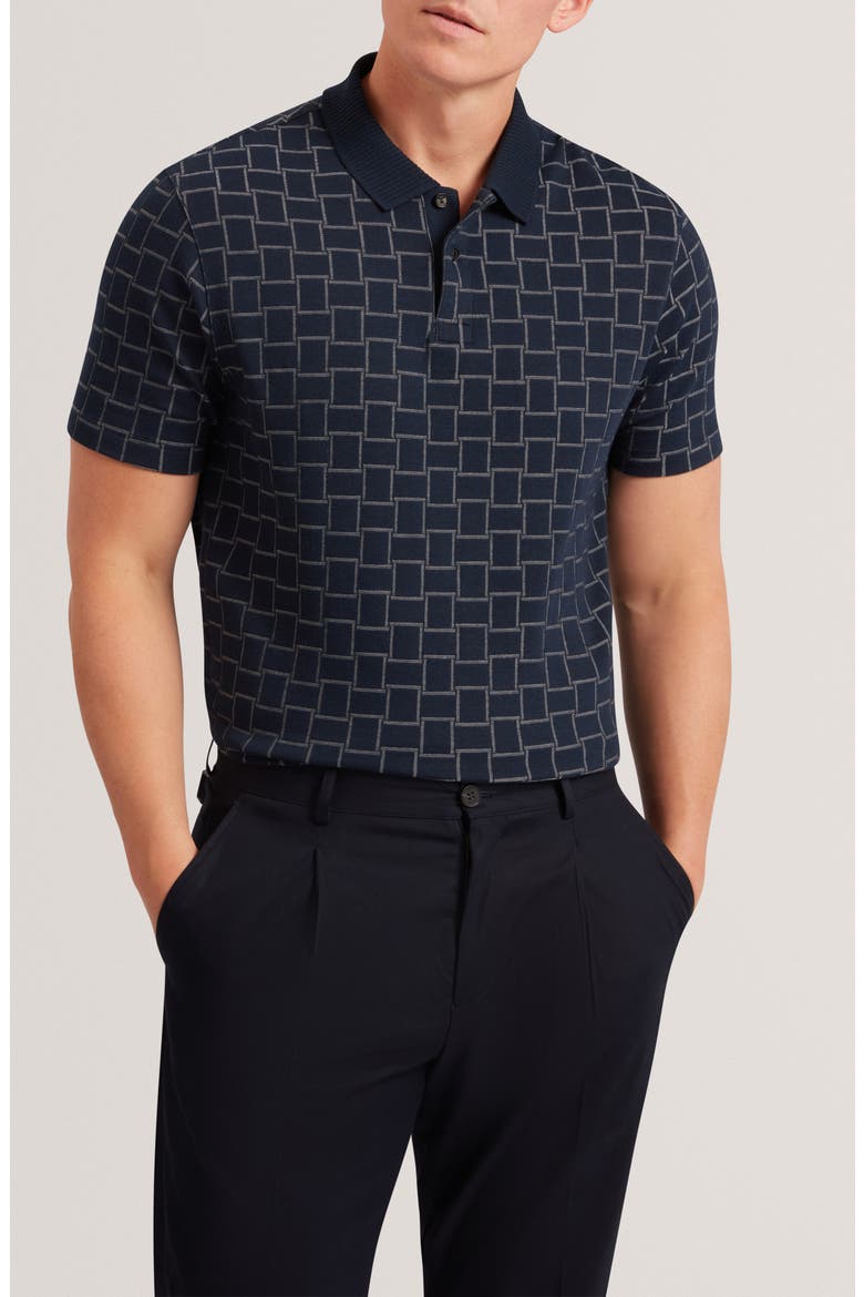 Eduard Jacquard Polo, Main, color, NAVY