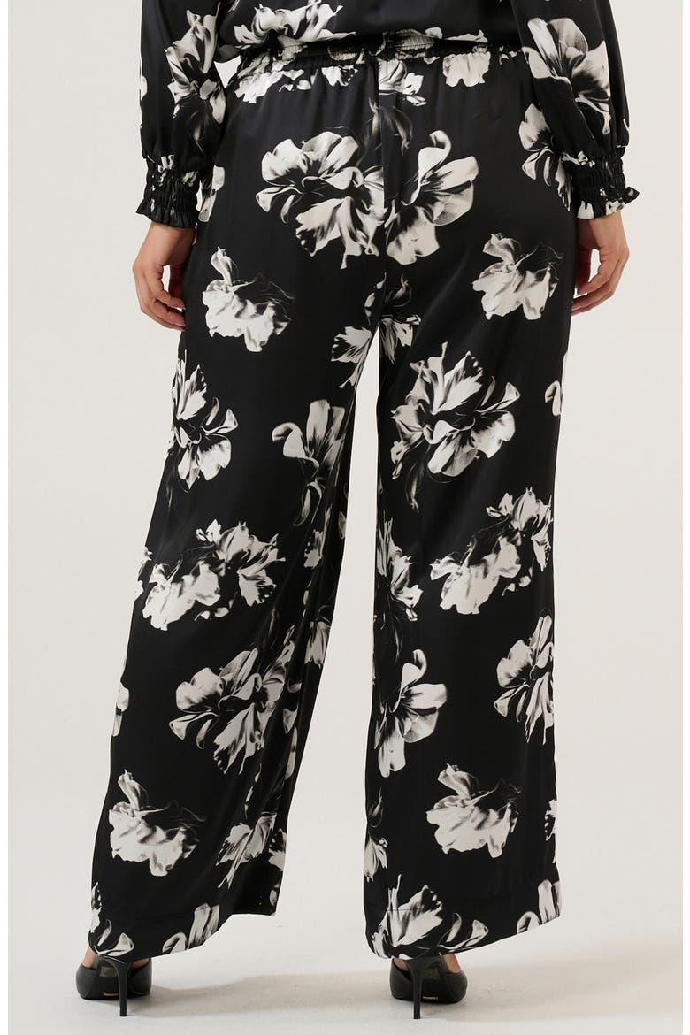 Gilda Floral Wide Leg Pants, Alternate, color, BLACK/ MILK