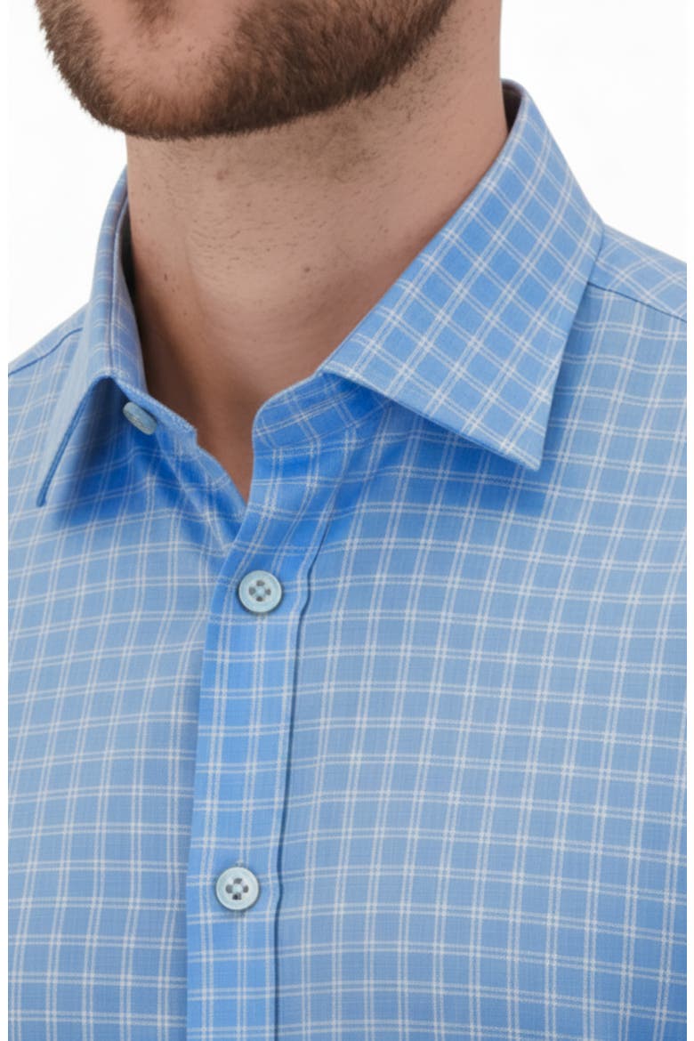 Slim Fit 4-Way Stretch Button Up Shirt, Alternate, color, 49 LIGHT BLUE