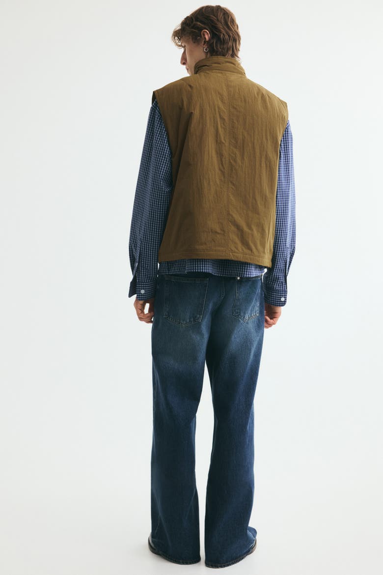 Stand-Up Collar Vest, Alternate, color, Dark khaki green