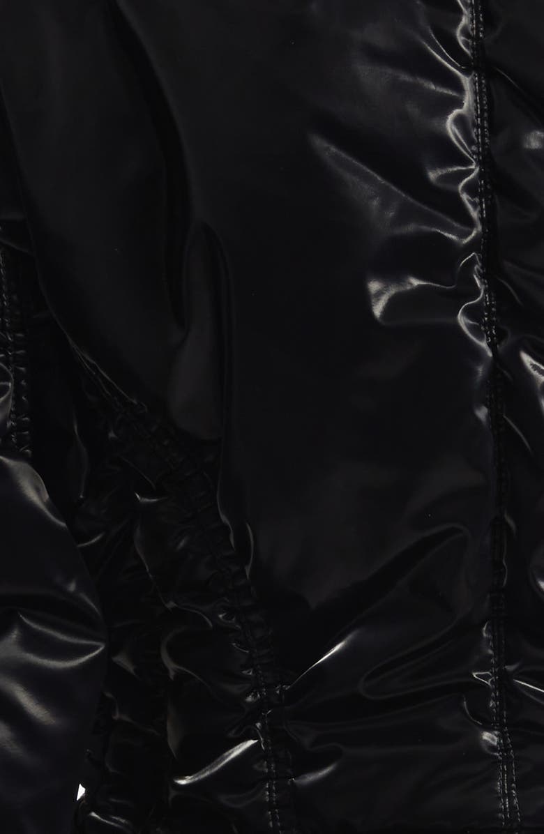 Junya Watanabe Ruched Bomber Puffer Jacket, Alternate, color, Black