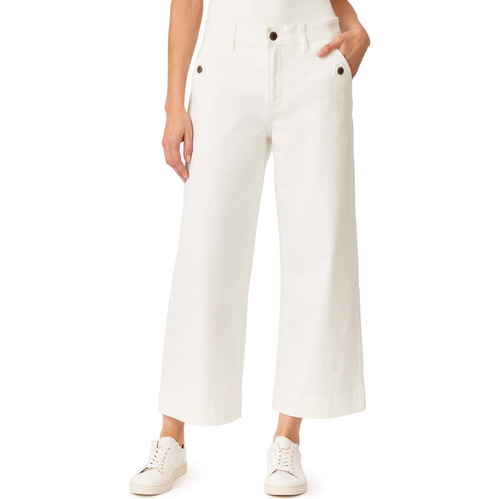 Curve Appeal Tab Wide Leg Crop Jeans In Whisper White