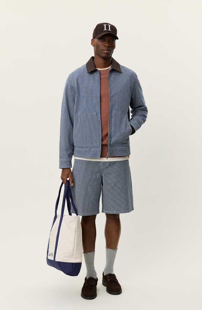 Les Deux Robert Stripe Jacket, Alternate, color, Dark Navy