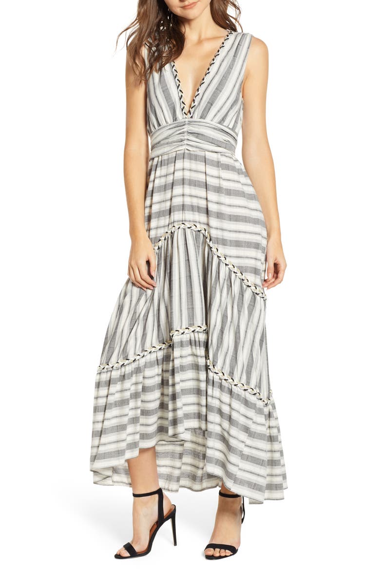 Sandrine Maxi Dress, Main, color, GREY STRIPE