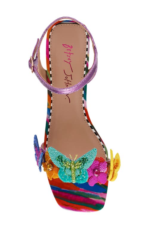 Shop Betsey Johnson Emerry Ankle Strap Sandal In Fuchsia Multi