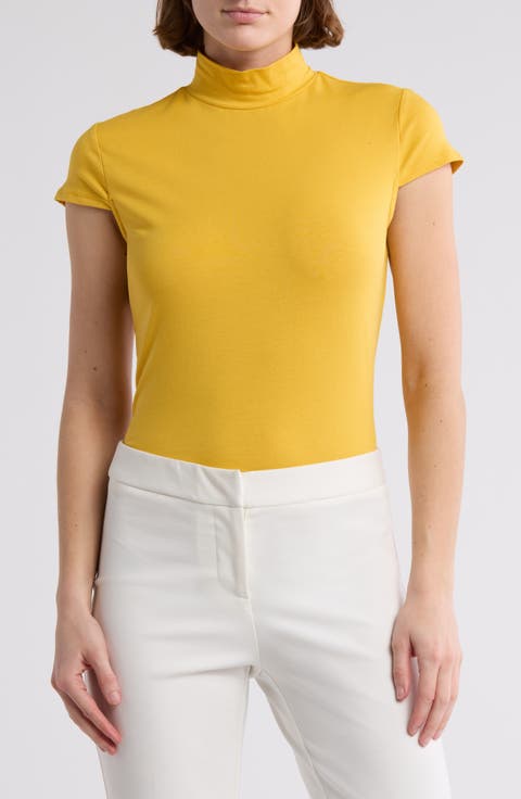 Cap Sleeve Turtleneck Knit Top