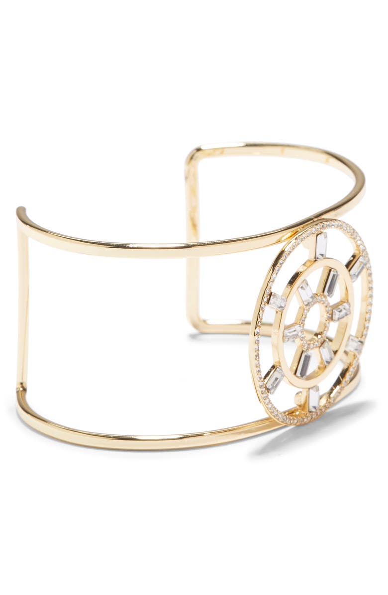 Vince Camuto Large T Circle Crystal Cuff, Alternate, color, 