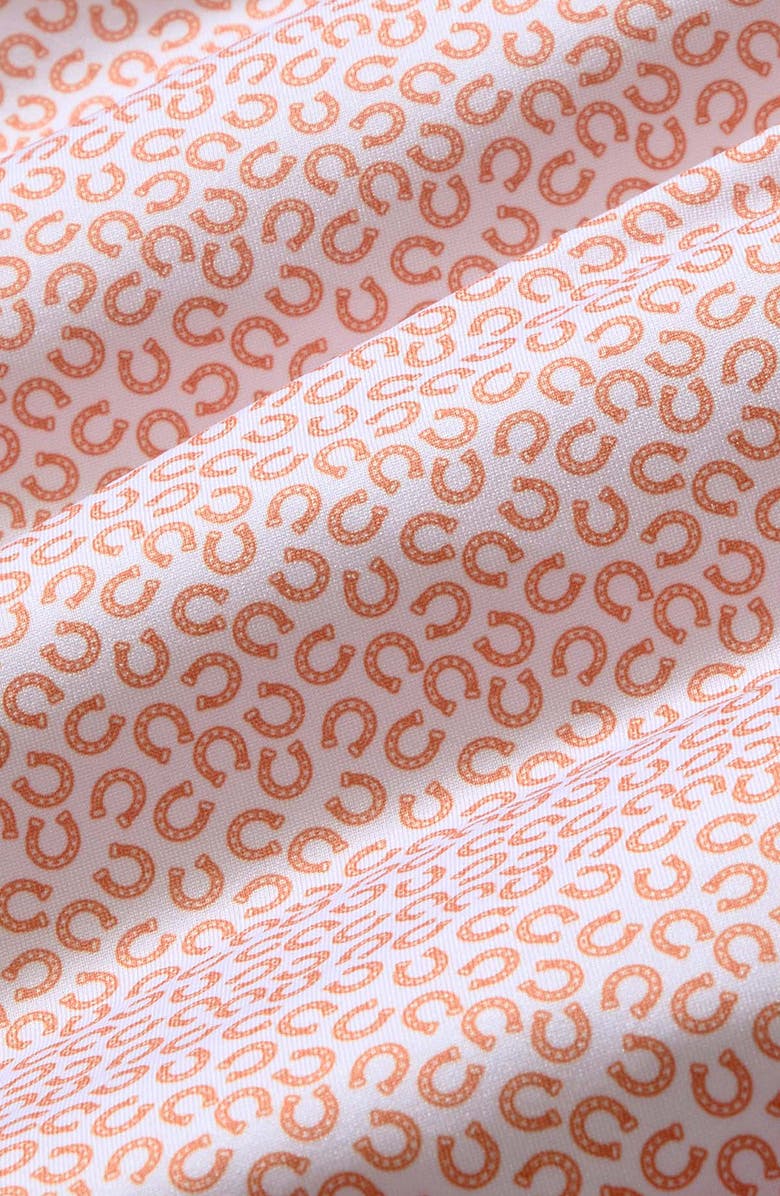 Mizzen+Main Versa Trim Fit Horseshoe Print Performance Polo, Alternate, color, Burnt Orange Lucky Toss