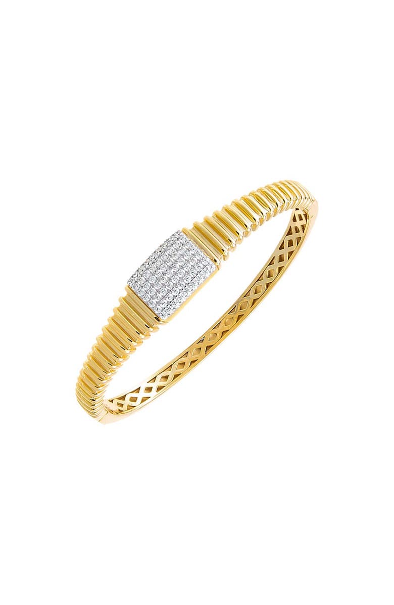BY ADINA EDEN Pave Square Graduated Ridged Bangle Bracelet, Main, color, 