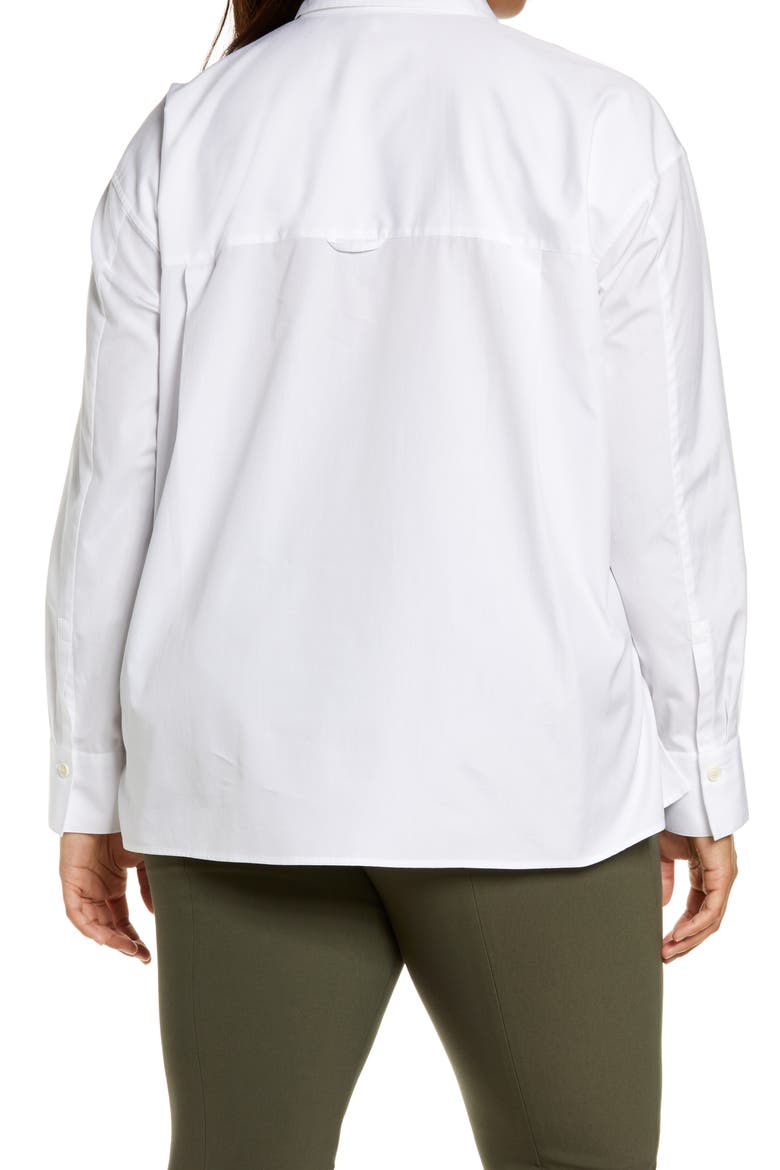 Cotton Poplin Button-Up Shirt, Alternate, color, OPTIC WHITE