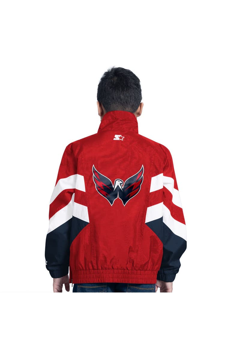 Youth Starter  Red Washington Capitals Prospect Half-Zip Pullover Top, Alternate, color, Red