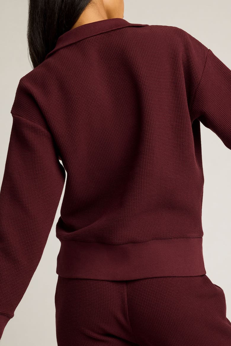Waffle Knit Pullover, Alternate, color, Garnet