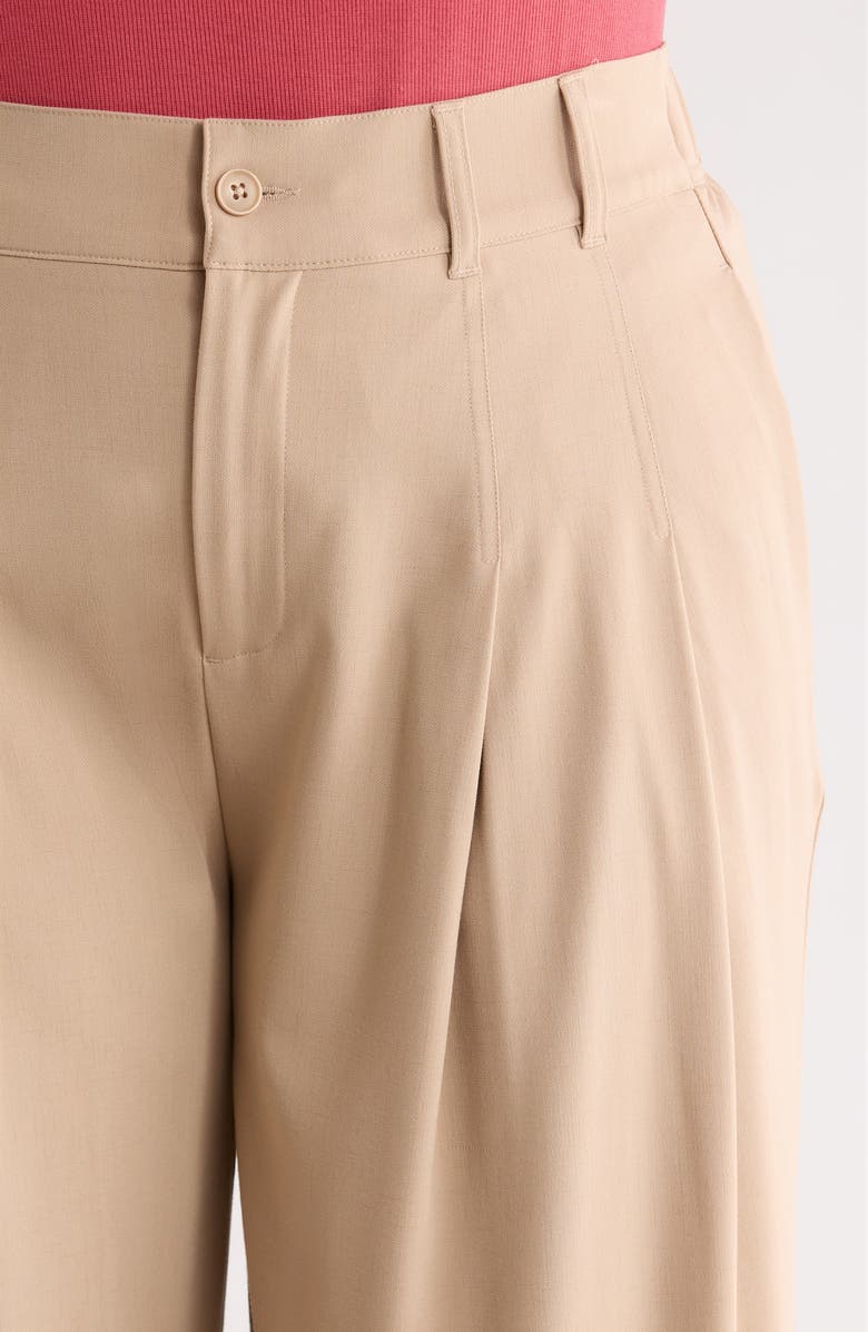 Liverpool Los Angeles Pleated High Waist Ankle Wide Leg Pants, Alternate, color, Cappuccino