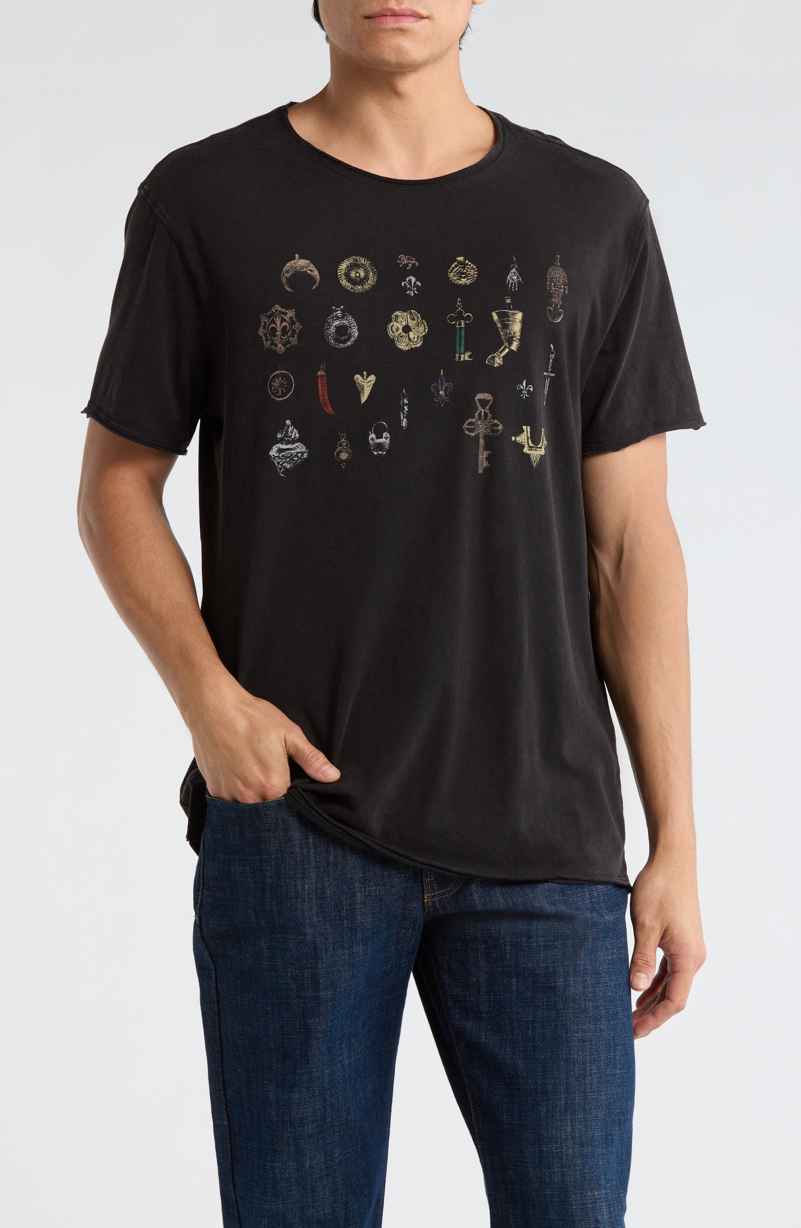 John Varvatos Pendants Organic Cotton Graphic T-Shirt