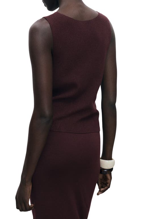 Mango Fine Rib Sweater Tank In Purple