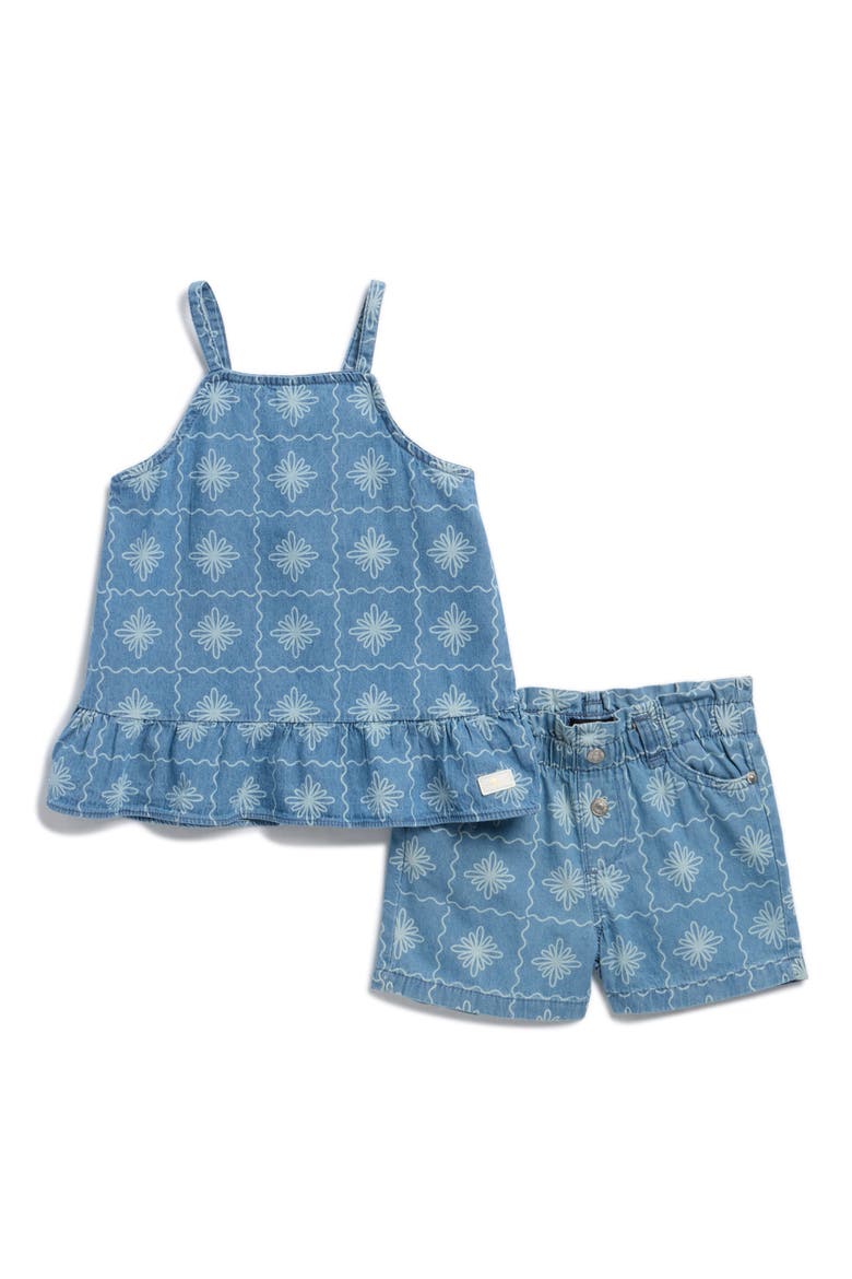 Print Denim Two-Piece Set, Main, color, BLUE WASH