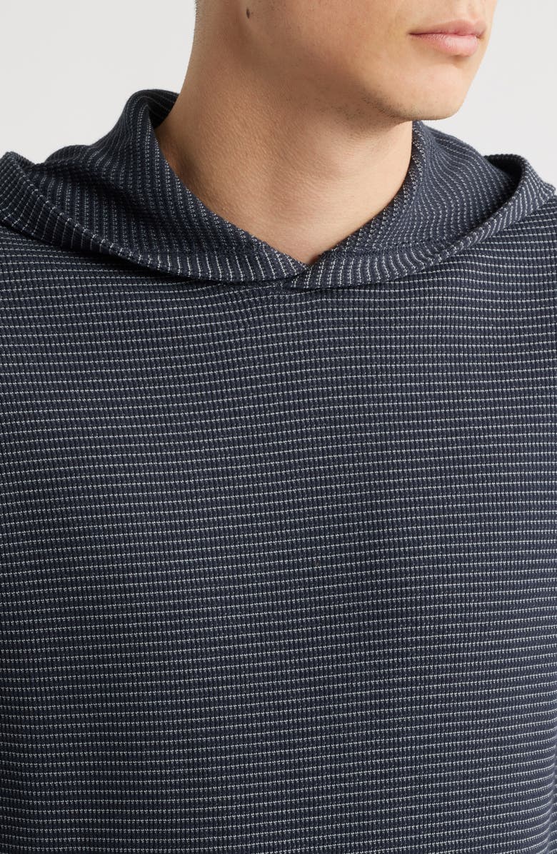 Vince Feed Stripe Waffle Knit Hoodie, Alternate, color, 