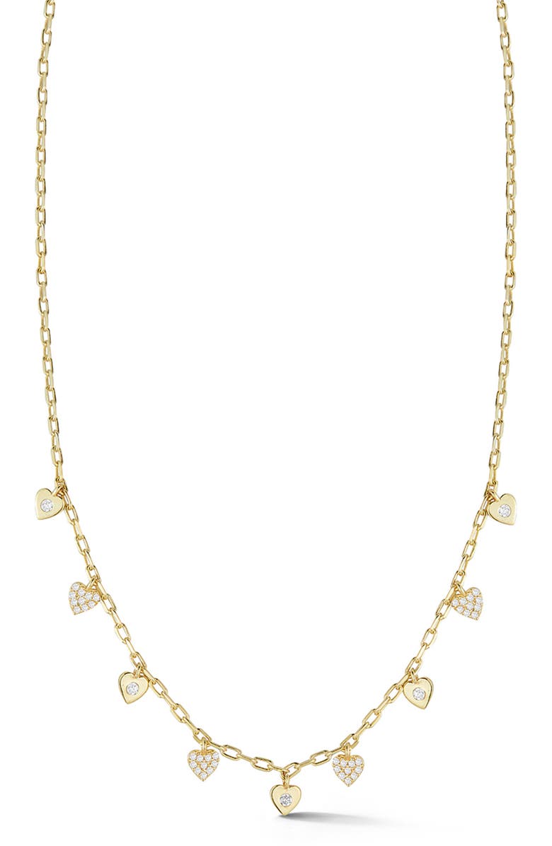 GLAZE JEWELRY Gold Vermeil Heart Charm Necklace, Main, color, Yellow Gold