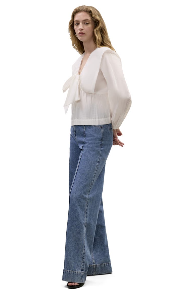 Marietta Cape Blouse, Alternate, color, Milk