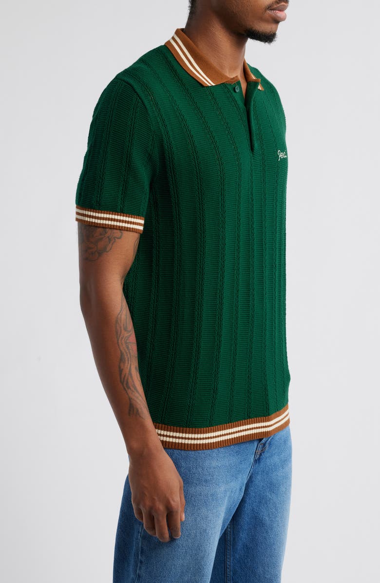 Percival Tipped Cotton Polo, Alternate, color, Forest