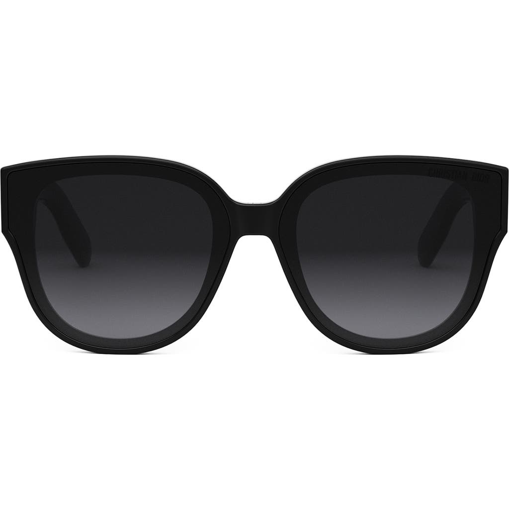 Dior Lady 95.22 R3i 64mm Oversize Round Sunglasses In Black