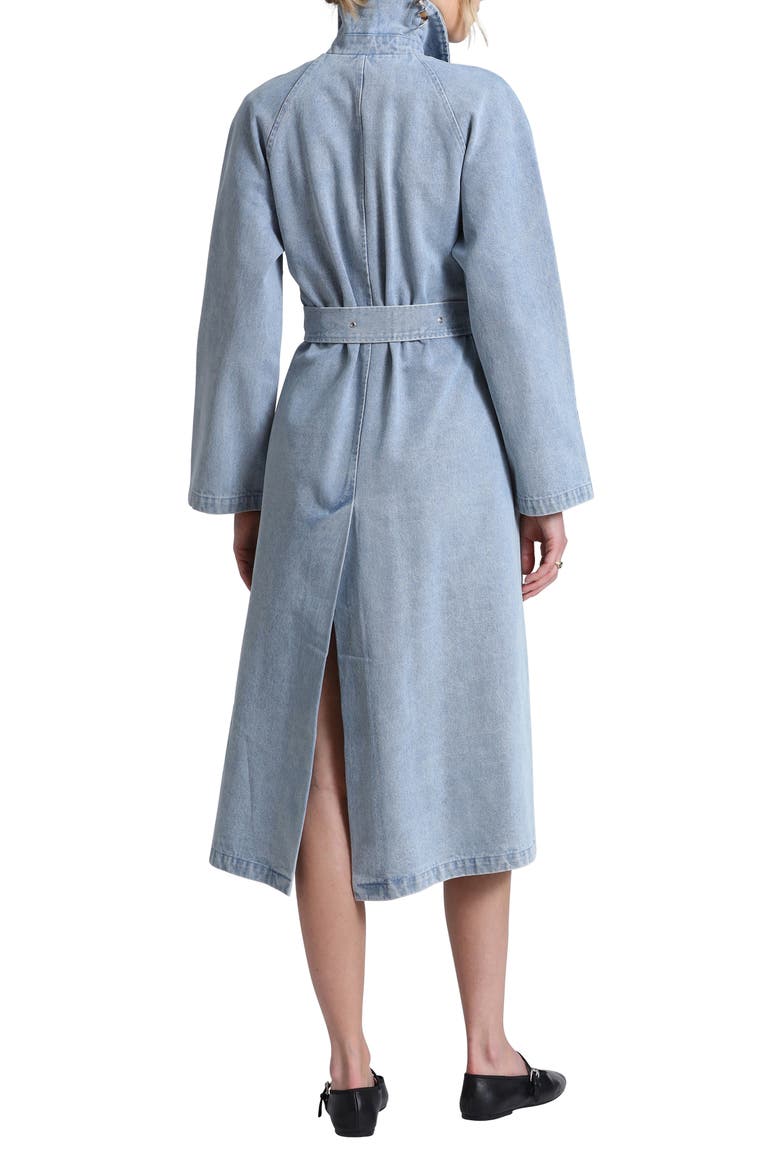 Denim Trench Coat, Alternate, color, LIGHT WASH