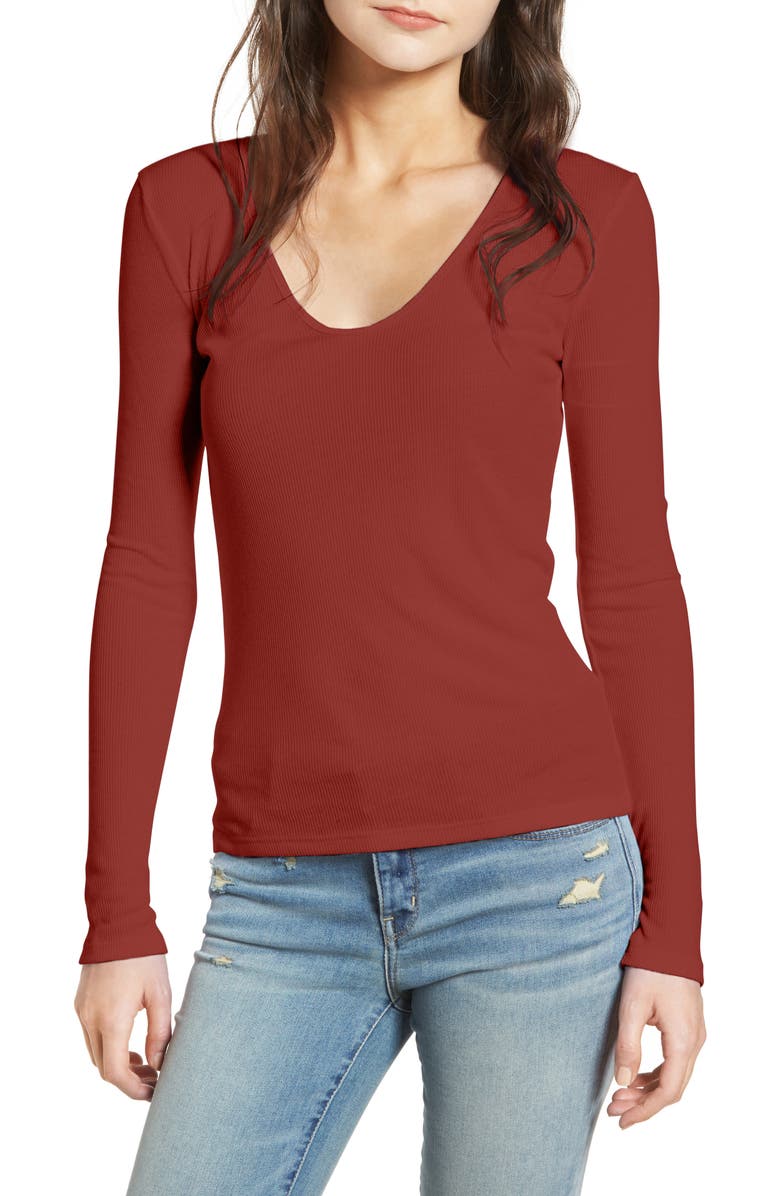 Treasure & Bond Ribbed Tee, Main, color, 