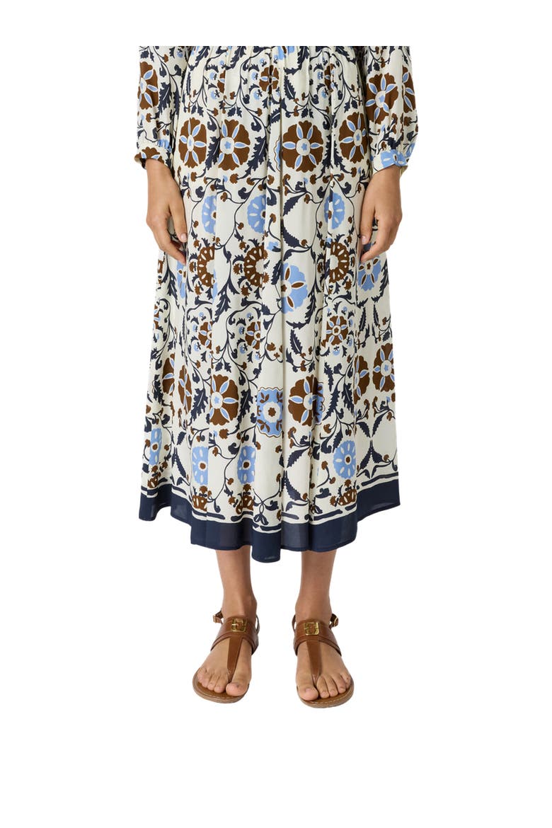 Jonia Floral Print Midi Skirt, Main, color, Ecru