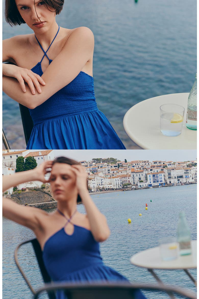 Halter Dress, Alternate, color, VIBRANT BLUE
