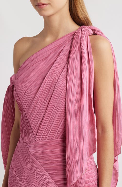 Shop Cult Gaia Wonder One-shoulder Micropleat Cocktail Minidress In Rosette