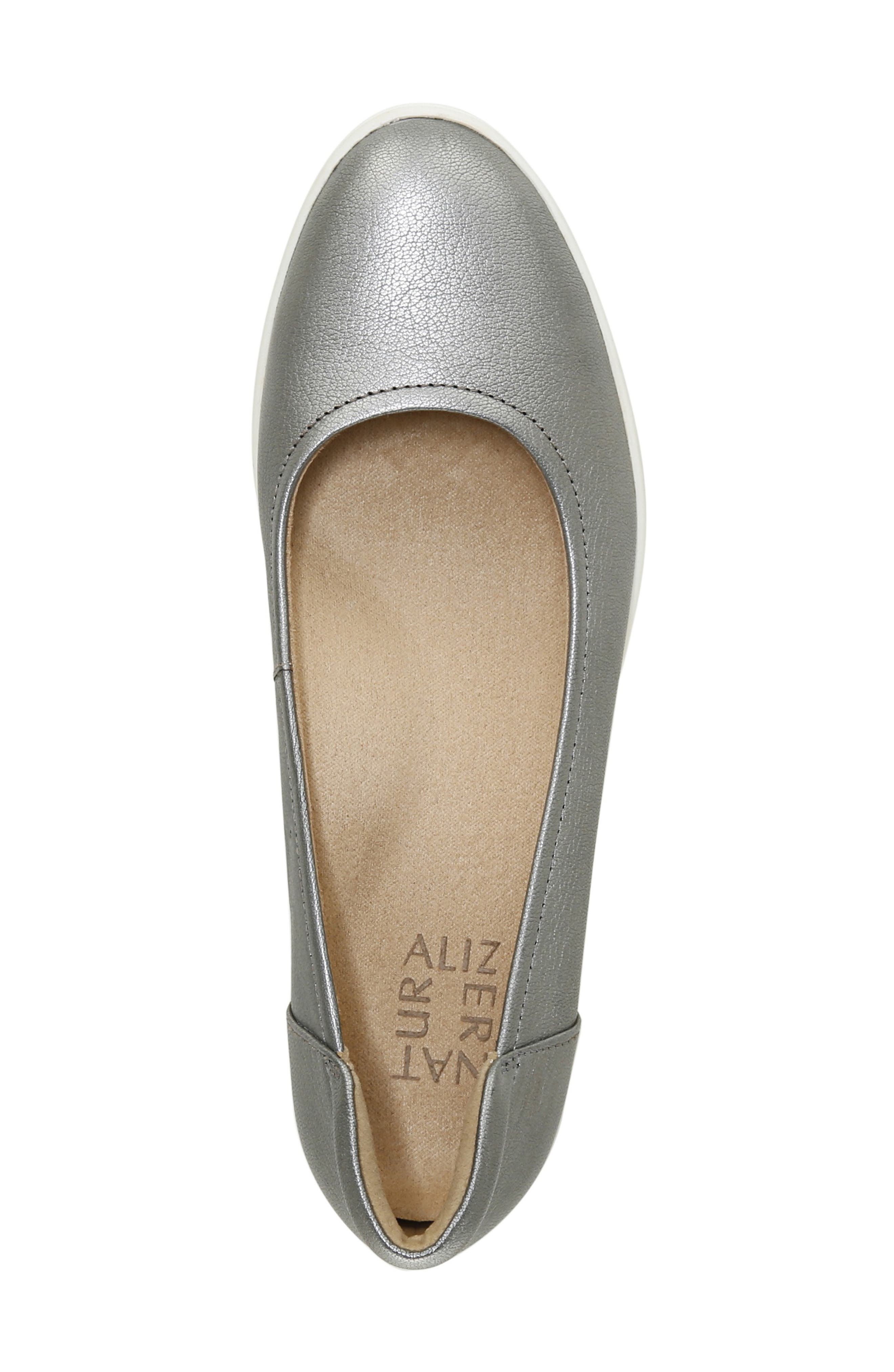 Susan Wedge Sneaker, Alternate, color, PEWTER LEATHER