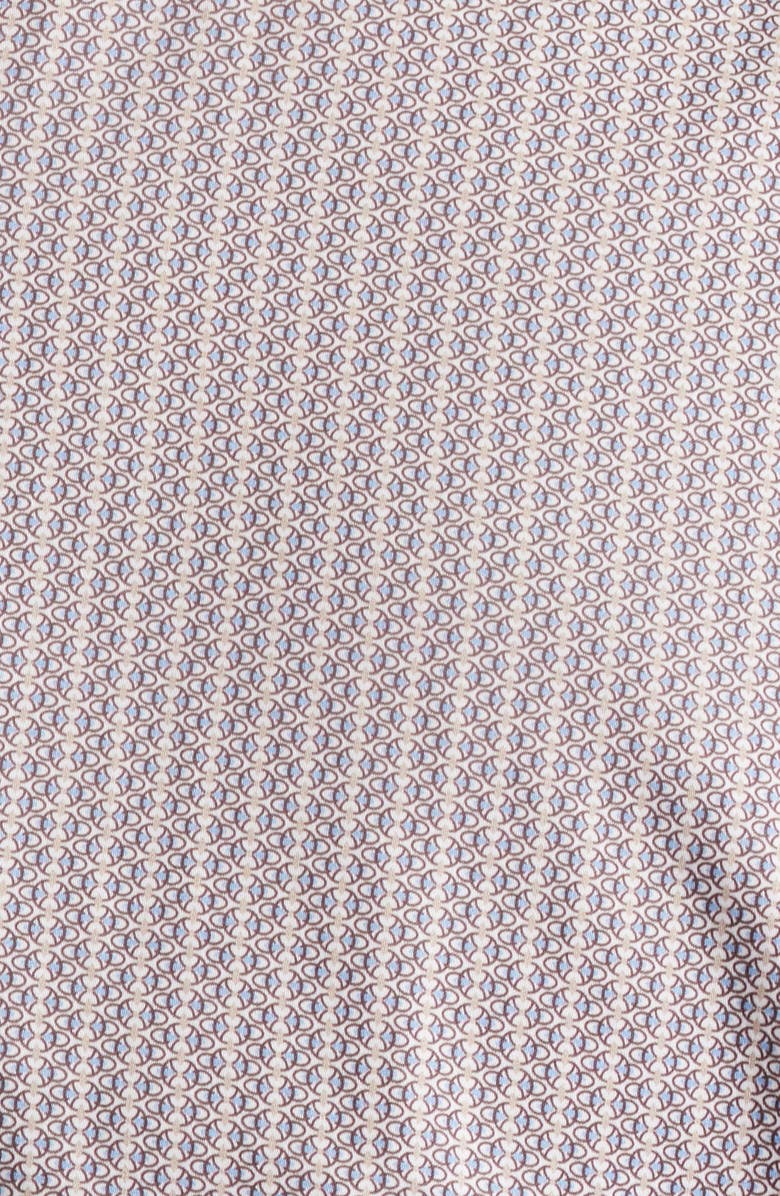 Peter Millar Zollar Geometric Print Short Sleeve Button-Down Shirt, Alternate, color, Sparrow Red