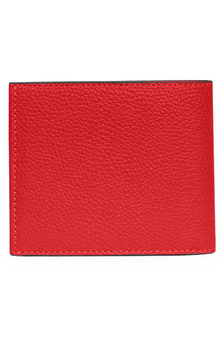 Pebbled Leather Bifold Wallet, Alternate, color, SPORT RED