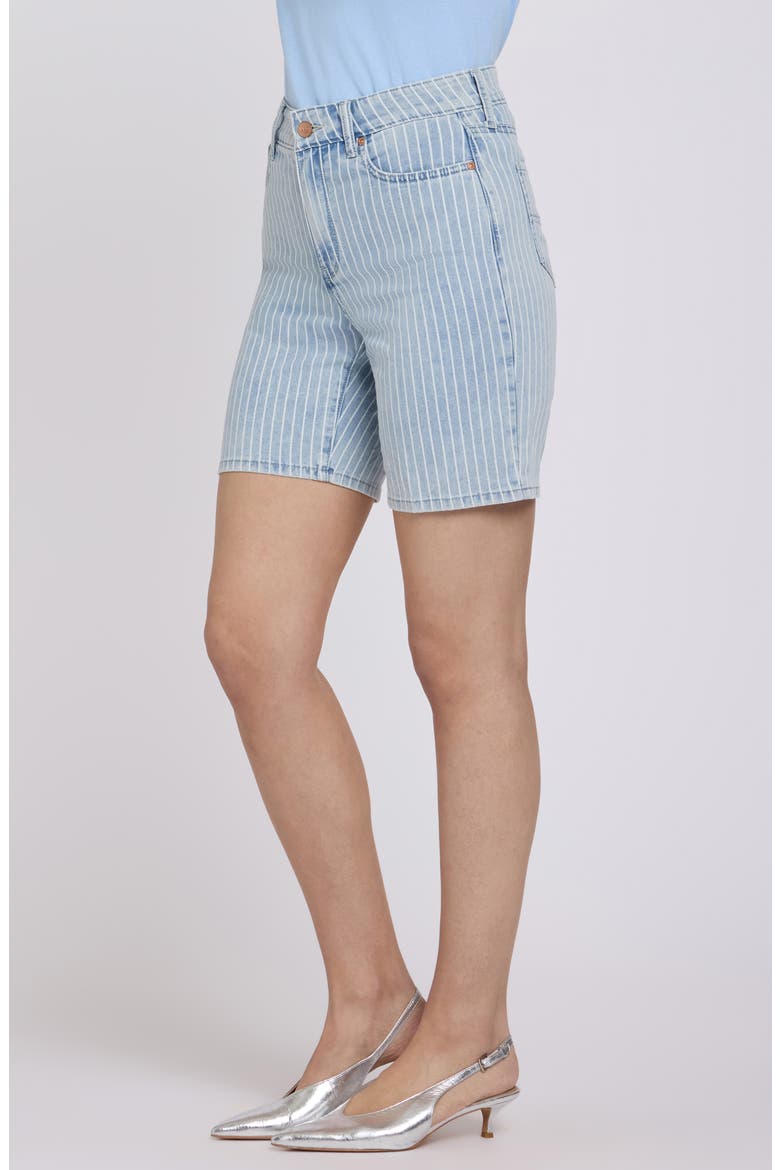 Erin High Waist Denim Shorts, Alternate, color, AZURE STRIPE