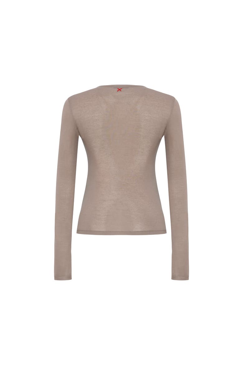 Silken Touch Sheer Long-Sleeve Top, Alternate, color, beige