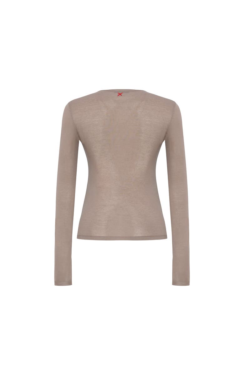 PCFG Silken Touch Sheer Long-Sleeve Top, Alternate, color, Beige