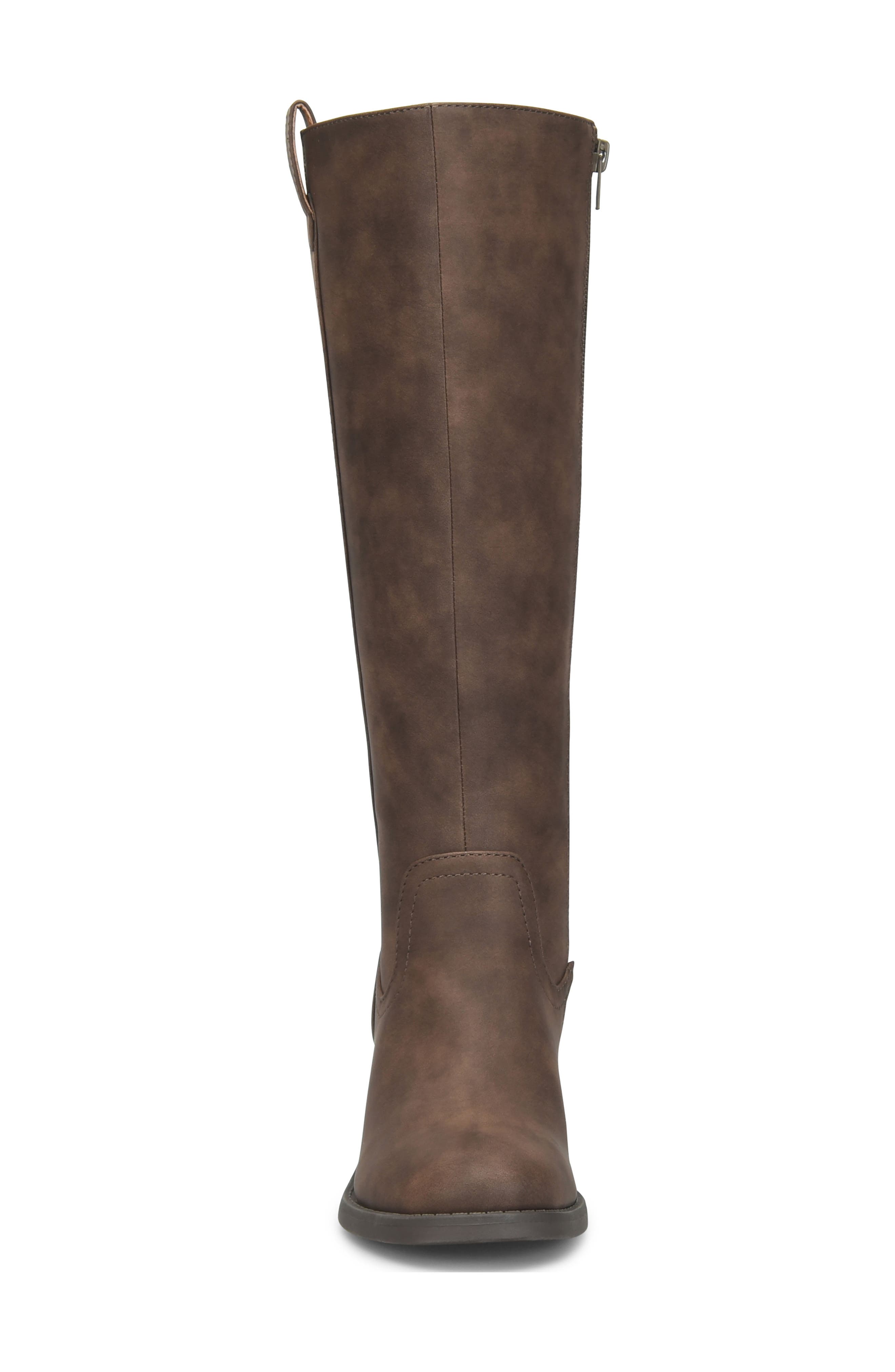 Fiona Knee High Boot, Alternate, color, DARK BROWN NUBUCK