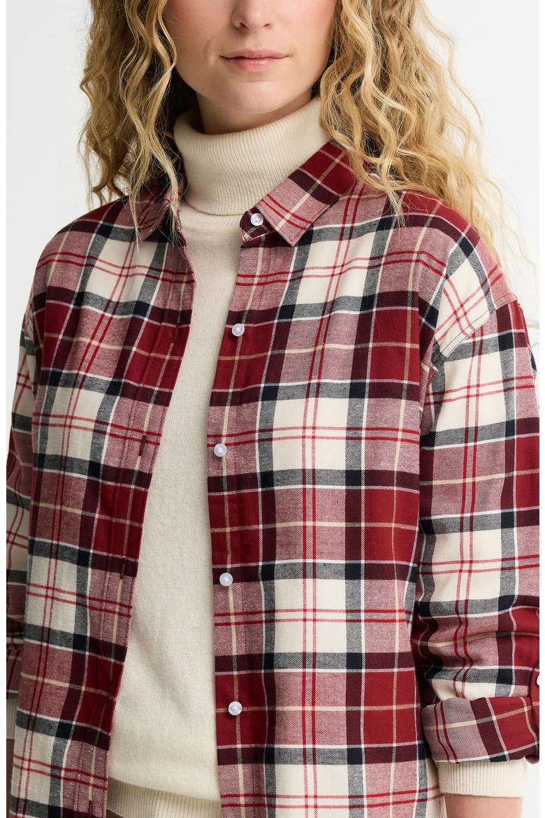 Elishaw Relaxed Fit Check Button-Up Shirt, Alternate, color, LT CARDINAL TARTAN