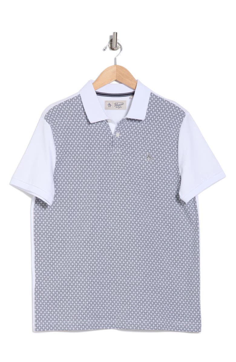 Original Penguin Jacquard Front Cotton Jersey Polo, Alternate, color, Bright White