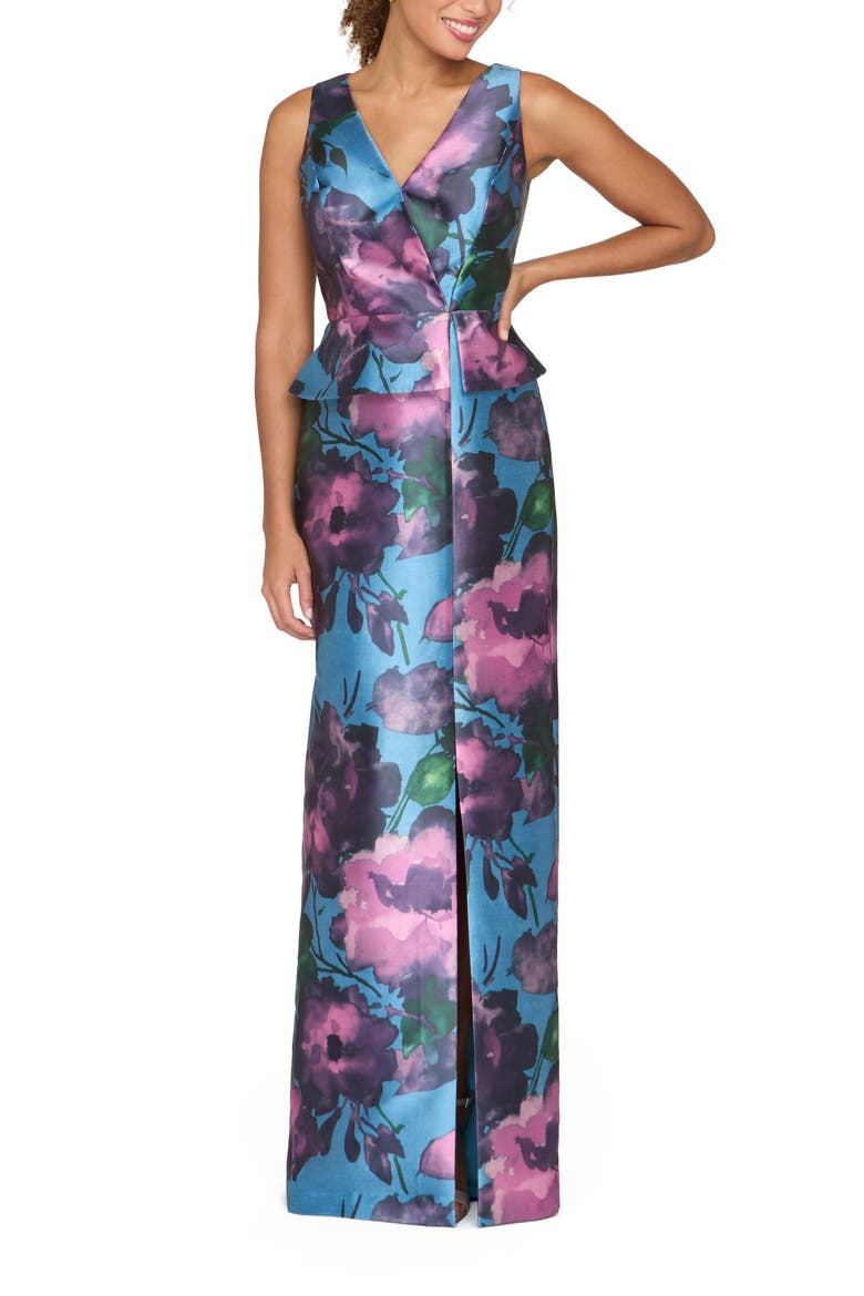 Celeste Column Gown, Alternate, color, SPRING AQUA MULTI