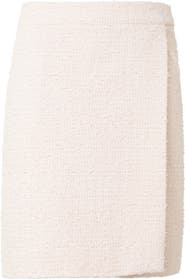 Akris punto Bouclé Tweed Faux Wrap Skirt