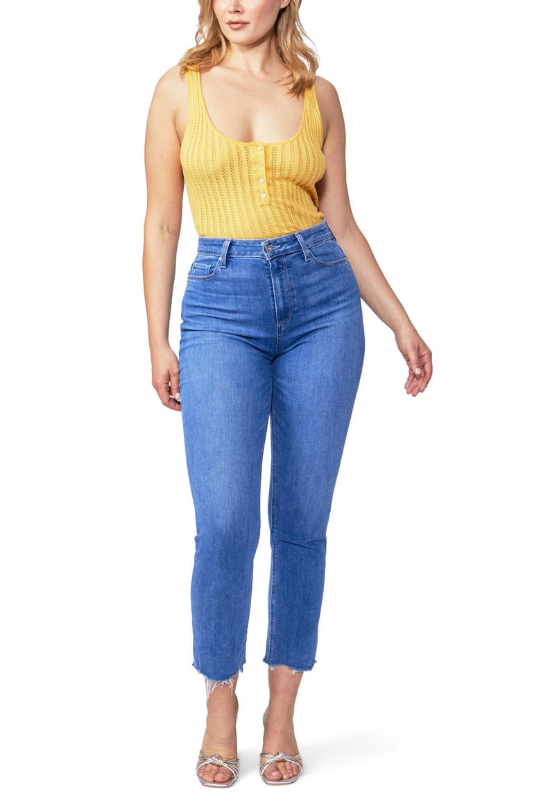 Flaunt Curvy Accent High Waist Raw Hem Ankle Straight Leg Jeans, Alternate, color, SIENE W/ RAGGED FRAY HEM