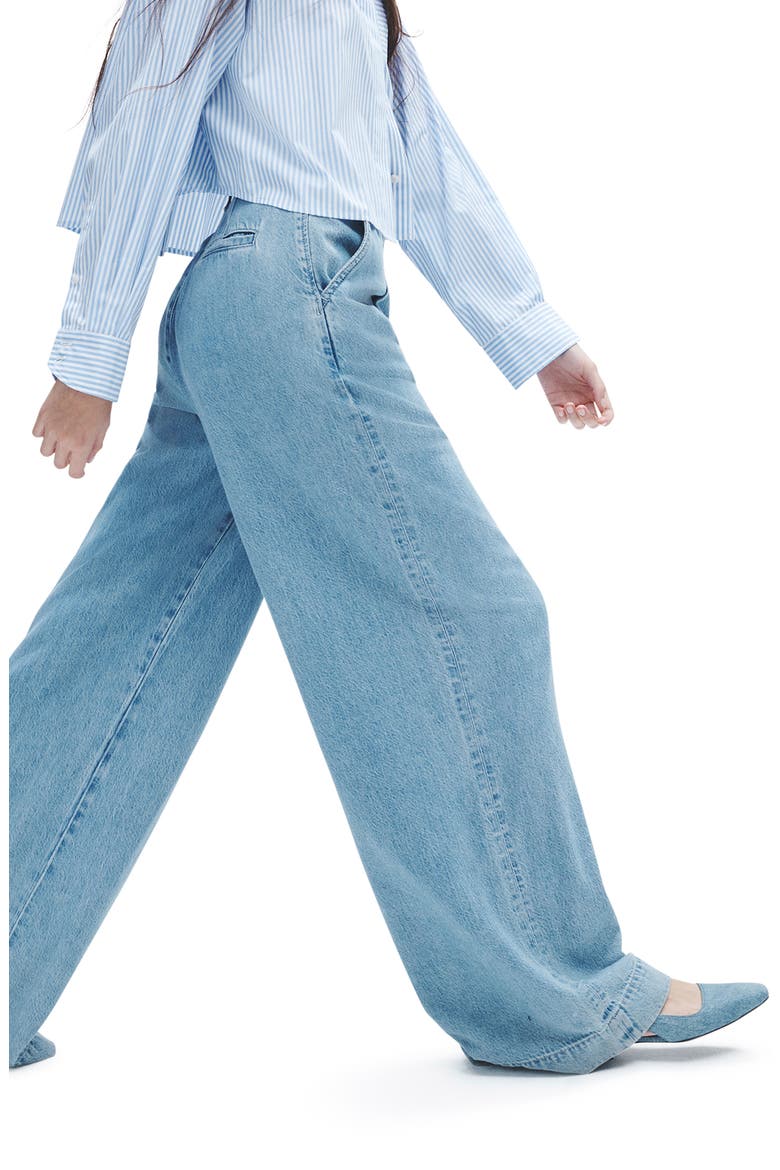 Abigale Featherweight Pleated High Waist Baggy Jeans, Alternate, color, BILLIE