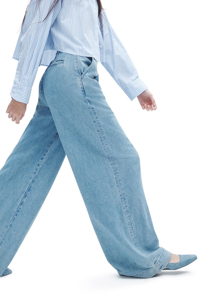 rag & bone Abigale Featherweight Pleated High Waist Baggy Jeans, Alternate, color, Billie